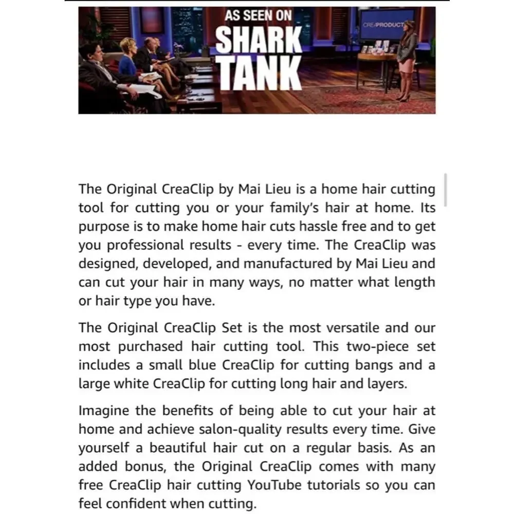 New Original Creaclip Haircutting Tool at home As seen on Shark Tank
